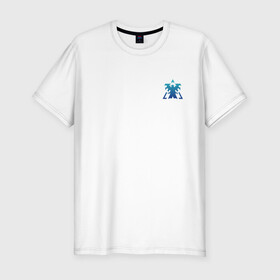 Мужская футболка хлопок Slim с принтом Terran logo mini | Blue в Екатеринбурге, 92% хлопок, 8% лайкра | приталенный силуэт, круглый вырез ворота, длина до линии бедра, короткий рукав | Тематика изображения на принте: marine | terran | земляне | маринос | морпехи | раса людей | терран