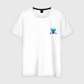 Мужская футболка хлопок с принтом Terran logo mini | Blue в Екатеринбурге, 100% хлопок | прямой крой, круглый вырез горловины, длина до линии бедер, слегка спущенное плечо. | Тематика изображения на принте: marine | terran | земляне | маринос | морпехи | раса людей | терран