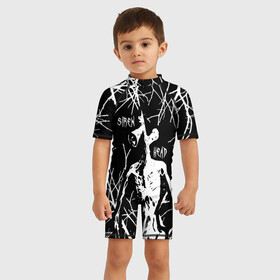 Детский купальный костюм 3D с принтом Сайрен Хэд в Екатеринбурге, Полиэстер 85%, Спандекс 15% | застежка на молнии на спине | scp | siren head | лес | монстр | персонаж | сиреноголовый