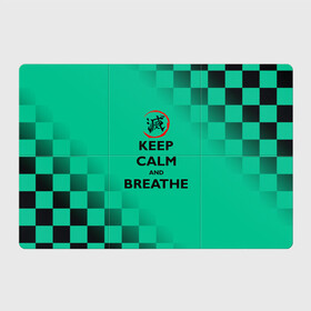 Магнитный плакат 3Х2 с принтом KEEP CALM and BREATHE в Екатеринбурге, Полимерный материал с магнитным слоем | 6 деталей размером 9*9 см | Тематика изображения на принте: demon slayer | kamado | kimetsu no yaiba | nezuko | tanjiro | аниме | гию томиока | зеницу агацума | иноске хашибира | камадо | клинок | корзинная девочка | манга | музан кибуцуджи | незуко | рассекающий демонов | танджиро