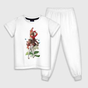 Детская пижама хлопок с принтом Маленькая Эмбер в Екатеринбурге, 100% хлопок |  брюки и футболка прямого кроя, без карманов, на брюках мягкая резинка на поясе и по низу штанин
 | Тематика изображения на принте: абочка | анемония | арт | бабочки | белый цветок | боевая девочка | боевая девушка | зайчик | заяц | игрушка | игрушка кролик | кролик | милая девочка | милая девушка | рисунок | сесилия