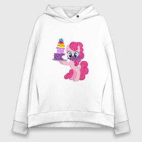 Женское худи Oversize хлопок с принтом My Little Pony Pinkie Pie в Екатеринбурге, френч-терри — 70% хлопок, 30% полиэстер. Мягкий теплый начес внутри —100% хлопок | боковые карманы, эластичные манжеты и нижняя кромка, капюшон на магнитной кнопке | applejack | friendship | mylittlepony | rainbow dash | twilight sparkle | waifu | вайфу | дружба это магия | друзья | кони | моя маленькая пони | мультфильм | пони | радуга | ренбоу деш | эплджек