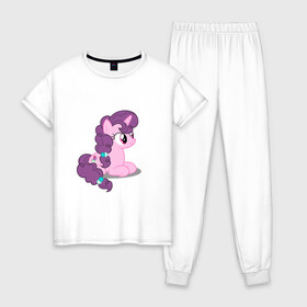 Женская пижама хлопок с принтом Pony Pink Mammal Purple - Litt в Екатеринбурге, 100% хлопок | брюки и футболка прямого кроя, без карманов, на брюках мягкая резинка на поясе и по низу штанин | applejack | friendship | mylittlepony | rainbow dash | twilight sparkle | waifu | вайфу | дружба это магия | друзья | кони | моя маленькая пони | мультфильм | пони | радуга | ренбоу деш | эплджек