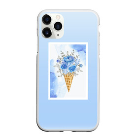 Чехол для iPhone 11 Pro матовый с принтом Цветочный холодок в Екатеринбурге, Силикон |  | градиент | мороженое | мрамор | облака | рожок | розы | цветы