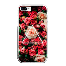 Чехол для iPhone 7Plus/8 Plus матовый с принтом ROSE NEON | РОЗЫ НЕОН в Екатеринбурге, Силикон | Область печати: задняя сторона чехла, без боковых панелей | rose | женская | любовь | молодежь | мужская | неон | розы | свобода