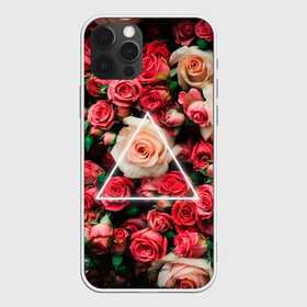 Чехол для iPhone 12 Pro с принтом ROSE NEON | РОЗЫ НЕОН в Екатеринбурге, силикон | область печати: задняя сторона чехла, без боковых панелей | rose | женская | любовь | молодежь | мужская | неон | розы | свобода