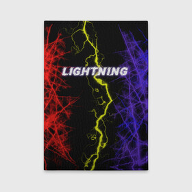 Обложка для автодокументов с принтом Lightning | Молния в Екатеринбурге, натуральная кожа |  размер 19,9*13 см; внутри 4 больших “конверта” для документов и один маленький отдел — туда идеально встанут права | женская | краски | молния | молодёжь | мужская | надпись | неон | погода | свобода | тренд