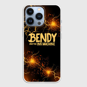 Чехол для iPhone 13 Pro с принтом BENDY LOGO в Екатеринбурге,  |  | bendy | bendy and the ink machine | tegunvteg | бенди | бени | бенни | бэнди | детская | детям | игра | компьютерная игра | машина | молния | ужастик | чернила | чернильная