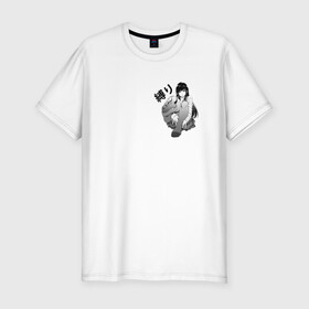 Мужская футболка хлопок Slim с принтом Shibari в Екатеринбурге, 92% хлопок, 8% лайкра | приталенный силуэт, круглый вырез ворота, длина до линии бедра, короткий рукав | ahegao | anime | bandage | shibari | аниме | ахегао | бандаж | тян | шибари