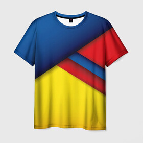 Мужская футболка 3D с принтом Яркие краски в Екатеринбурге, 100% полиэфир | прямой крой, круглый вырез горловины, длина до линии бедер | краски | летнее | молодежное | трендовое | яркое