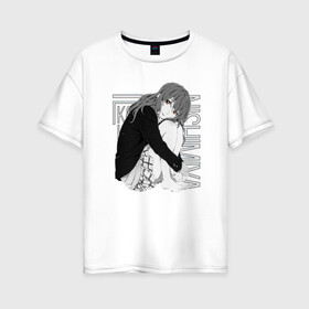 Женская футболка хлопок Oversize с принтом Форма голоса в Екатеринбурге, 100% хлопок | свободный крой, круглый ворот, спущенный рукав, длина до линии бедер
 | koe no katachi | shouko nishimiya | нишимия | сёко нисимия | форма голоса | шоуко