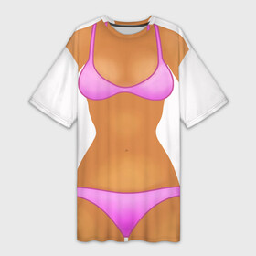 Платье-футболка 3D с принтом Tanned body в Екатеринбурге,  |  | body | girl | perfect body | tan | tanned body | woman | womans body | девушка | женское тело | загар | идеальное тело | тело