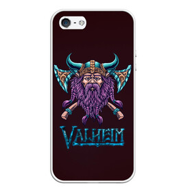 Чехол для iPhone 5/5S матовый с принтом Valheim Viking в Екатеринбурге, Силикон | Область печати: задняя сторона чехла, без боковых панелей | fantasy | mmo | valheim | valve | валхейм | вальхейм | викинги | выживалка | игра | королевская битва | ммо | ролевая игра | фэнтази