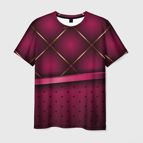 Мужская футболка 3D с принтом Luxury Red в Екатеринбурге, 100% полиэфир | прямой крой, круглый вырез горловины, длина до линии бедер | green | luxury | versace | vip | абстракция | версаче | вип | паттерн | роскошь | текстуры