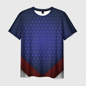Мужская футболка 3D с принтом Blue abstract в Екатеринбурге, 100% полиэфир | прямой крой, круглый вырез горловины, длина до линии бедер | luxury | versace | vip | абстракция | версаче | вип | паттерн | роскошь | текстуры
