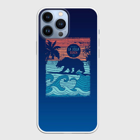 Чехол для iPhone 13 Pro Max с принтом Медведь на серфинге в Екатеринбурге,  |  | волны | закат | медведь | море | океан | отдых | отпуск | пальмы | серфинг