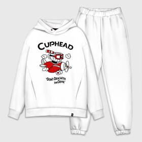 Мужской костюм хлопок OVERSIZE с принтом Cuphead на самолёте в Екатеринбурге,  |  | cuphead | cuphead and mugman | dont deal with the devil | игры | капхед | самолёт | чашеголовый