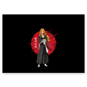 Поздравительная открытка с принтом BLEACH - Rangiku Matsumoto в Екатеринбурге, 100% бумага | плотность бумаги 280 г/м2, матовая, на обратной стороне линовка и место для марки
 | Тематика изображения на принте: anime | bleach | hollow | ichigo | kurosaki | manga | mask | matsumoto | rangiku | samurai | shihoin | yoruichi | аниме | блич | ичиго | йоруичи | куросаки | манга | маска | мацумото | онимэ | рангику | самурай | шихоин