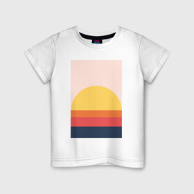 Детская футболка хлопок с принтом Закат солнца в Екатеринбурге, 100% хлопок | круглый вырез горловины, полуприлегающий силуэт, длина до линии бедер | закат | лето | море | небо | солнце