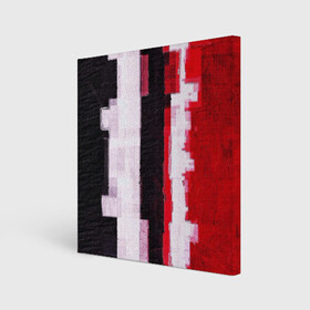 Холст квадратный с принтом BLACK&RED в Екатеринбурге, 100% ПВХ |  | abstract | абстракция | молодежное | полосатое | черно красное