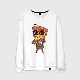 Мужской свитшот хлопок с принтом Пепперони пицца в костюме в Екатеринбурге, 100% хлопок |  | art | boss | cheese pizza | cool | funny | mushroom | pepperoni | pizza | pizza lover | retro | агент | арт | в очках | грибы | иллюстрация | люблю пиццу | пицца без ананасов | пицца с ананасами | прикол | ретро | рисунок пиццы | спецагент