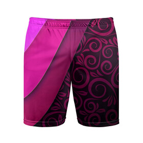 Мужские шорты спортивные с принтом BUTTERFLY в Екатеринбурге,  |  | pink | абстракция | полосы | узор | фиолетовый