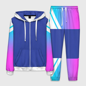 Мужской костюм 3D с принтом NEON GRADIENT FITNESS UNIFORM в Екатеринбурге, 100% полиэстер | Манжеты и пояс оформлены тканевой резинкой, двухслойный капюшон со шнурком для регулировки, карманы спереди | abstraction | geometry | hexagon | neon | paints | stripes | texture | triangle | абстракция | брызги | геометрия | краски | неон | соты | текстура