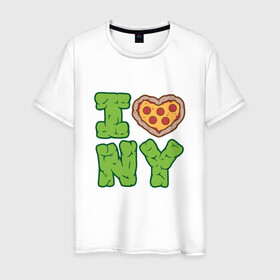 Мужская футболка хлопок с принтом I Love New York в Екатеринбурге, 100% хлопок | прямой крой, круглый вырез горловины, длина до линии бедер, слегка спущенное плечо. | donatello | leonardo | michelangelo | ninja | pizza | raphael | turtles | донателло | животные | карате | комикс | комиксы | леонардо | микеланджело | мультфильм | мутант | мутанты | ниндзя | пицца | рафаэль | сплинтер | супергерой