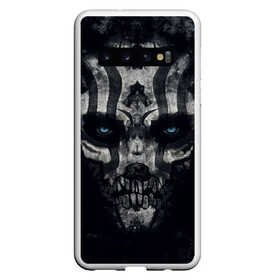 Чехол для Samsung Galaxy S10 с принтом OLD SHAMAN в Екатеринбурге, Силикон | Область печати: задняя сторона чехла, без боковых панелей | hardcore | shaman | skull | готика | неформальное | череп | шаман