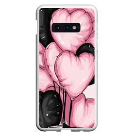 Чехол для Samsung S10E с принтом Шарики сердечки с подарком в Екатеринбурге, Силикон | Область печати: задняя сторона чехла, без боковых панелей | бантик | девушка | любовь | подарок | сердце | шарики