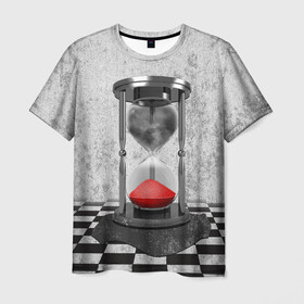 Мужская футболка 3D с принтом Часы Жизни в Екатеринбурге, 100% полиэфир | прямой крой, круглый вырез горловины, длина до линии бедер | clock | life | жизнь | песок | судьба | шахматы