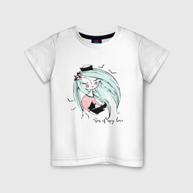 Детская футболка хлопок с принтом Милая Лола с корабликом в Екатеринбурге, 100% хлопок | круглый вырез горловины, полуприлегающий силуэт, длина до линии бедер | девушка | кораблик | лола | малышка | милашка | мультяшка | цветы | чайки