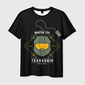 Мужская футболка 3D с принтом Master tea в Екатеринбурге, 100% полиэфир | прямой крой, круглый вырез горловины, длина до линии бедер | game | games | halo | heilo | master chif | spartan | tea | игра | игры | ковенант | ковенанты | мастер чиф | спартанец | хало | хейло | хэйло | чай
