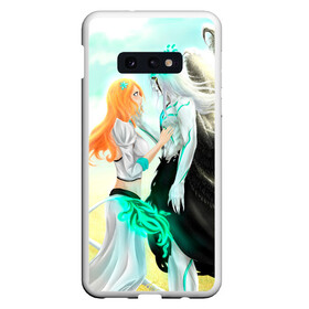 Чехол для Samsung S10E с принтом Bleach Grimmjow and Orihime в Екатеринбурге, Силикон | Область печати: задняя сторона чехла, без боковых панелей | Тематика изображения на принте: bleach brave souls bleach anime art гриммджоу и орихиме  grimmjow and orihime