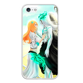 Чехол для iPhone 5/5S матовый с принтом Bleach Grimmjow and Orihime в Екатеринбурге, Силикон | Область печати: задняя сторона чехла, без боковых панелей | Тематика изображения на принте: bleach brave souls bleach anime art гриммджоу и орихиме  grimmjow and orihime