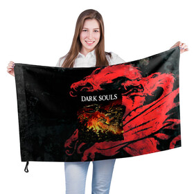 Флаг 3D с принтом DARKSOULS | DRAGON AGE в Екатеринбурге, 100% полиэстер | плотность ткани — 95 г/м2, размер — 67 х 109 см. Принт наносится с одной стороны | Тематика изображения на принте: dark souls | darksouls | tegunvte | темные души