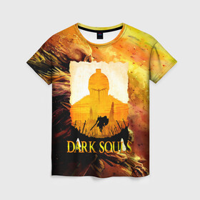 Женская футболка 3D с принтом DARKSOULS | SKULL&MAGIC в Екатеринбурге, 100% полиэфир ( синтетическое хлопкоподобное полотно) | прямой крой, круглый вырез горловины, длина до линии бедер | dark souls | darksouls | tegunvte | темные души