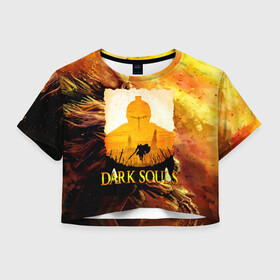 Женская футболка Crop-top 3D с принтом DARKSOULS | SKULL&MAGIC в Екатеринбурге, 100% полиэстер | круглая горловина, длина футболки до линии талии, рукава с отворотами | dark souls | darksouls | tegunvte | темные души