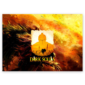 Поздравительная открытка с принтом DARKSOULS | SKULL&MAGIC в Екатеринбурге, 100% бумага | плотность бумаги 280 г/м2, матовая, на обратной стороне линовка и место для марки
 | dark souls | darksouls | tegunvte | темные души