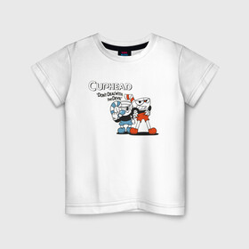 Детская футболка хлопок с принтом Cuphead в Екатеринбурге, 100% хлопок | круглый вырез горловины, полуприлегающий силуэт, длина до линии бедер | cuphead | game | illustration | mugman