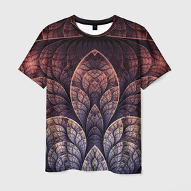 Мужская футболка 3D с принтом LOTUS в Екатеринбурге, 100% полиэфир | прямой крой, круглый вырез горловины, длина до линии бедер | абстракция | листья | лотос | молодежное | узор