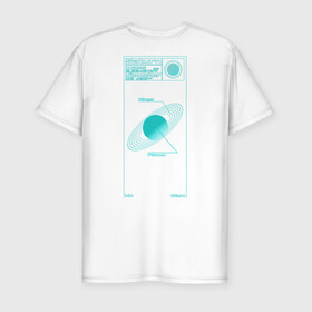 Мужская футболка хлопок Slim с принтом Сатурн в Екатеринбурге, 92% хлопок, 8% лайкра | приталенный силуэт, круглый вырез ворота, длина до линии бедра, короткий рукав | planet | saturn | space | кольца | космос | планета | сатурн