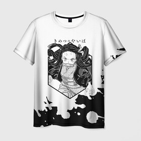 Мужская футболка 3D с принтом Nezuko Kamado Kimetsu no Yaiba в Екатеринбурге, 100% полиэфир | прямой крой, круглый вырез горловины, длина до линии бедер | demon slayer | kamado | kimetsu no yaiba | nezuko | tanjiro | аниме | гию томиока | зеницу агацума | иноске хашибира | камадо | клинок | корзинная девочка | манга | музан кибуцуджи | незуко | рассекающий демонов | танджиро