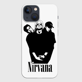 Чехол для iPhone 13 mini с принтом Nirvana Группа в Екатеринбурге,  |  | album | curt | kobain | music | nevermind | nirvana | rock | smells like | teen spirit | альбом | гитара | курт кобейн | музыка | невермайнд | нирвана | рок