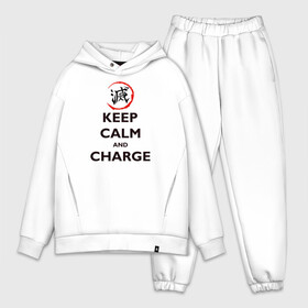 Мужской костюм хлопок OVERSIZE с принтом KEEP CALM and CHARGE в Екатеринбурге,  |  | demon slayer | kamado | kimetsu no yaiba | nezuko | tanjiro | аниме | гию томиока | зеницу агацума | иноске хашибира | камадо | клинок | корзинная девочка | манга | музан кибуцуджи | незуко | рассекающий демонов | танджиро