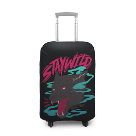Чехол для чемодана 3D с принтом Волк StayWild в Екатеринбурге, 86% полиэфир, 14% спандекс | двустороннее нанесение принта, прорези для ручек и колес | staywild | wolf | волк | зверь | клыки | оборотень | оскал | пес | собака