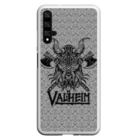 Чехол для Honor 20 с принтом Valheim Viking dark в Екатеринбурге, Силикон | Область печати: задняя сторона чехла, без боковых панелей | fantasy | mmo | valheim | valve | валхейм | вальхейм | викинги | выживалка | игра | королевская битва | ммо | ролевая игра | фэнтази