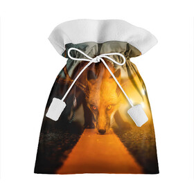 Подарочный 3D мешок с принтом Лиса с рогами оленя в Екатеринбурге, 100% полиэстер | Размер: 29*39 см | fox | foxy | животное | звери | лиса | лисенок | лисичка | милая | рыжая | фокс