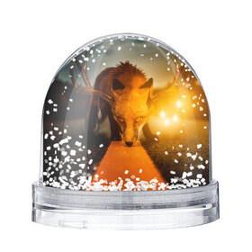 Снежный шар с принтом Лиса с рогами оленя в Екатеринбурге, Пластик | Изображение внутри шара печатается на глянцевой фотобумаге с двух сторон | fox | foxy | животное | звери | лиса | лисенок | лисичка | милая | рыжая | фокс