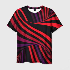 Мужская футболка 3D с принтом Оптическая иллюзия в Екатеринбурге, 100% полиэфир | прямой крой, круглый вырез горловины, длина до линии бедер | абстракция | геометрия | градиент | иллюзия | линии | спираль | труба